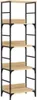 A tall, five-shelf bookcase with a black metal frame and light wood shelves against a white background. Podgląd zdjęcia produktu
