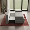 Sofa ASPERO Gelb Plüsch-Stoff mit Schlaffunktion, Sofa mit Produktbild-Vorschau 4