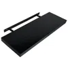 A black floating shelf with a metal bracket, shown against a white background. Náhľad obrázku produktu