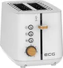 A white ECG toaster with wood accents, shown from a slightly elevated front-left angle against a white background. Voir les images du produit