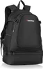 A black backpack with a shoe compartment at the bottom. Produktbild-Vorschau