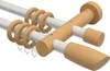 Interdeco Gardinenstange / Vorhangstange Weiß / Buche Produktbild-Vorschau 1