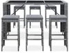 7-tlg. Gartenbar-Set mit Auflagen Poly Rattan Grau Produktbild-Vorschau 2