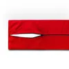 A close-up view of a red cushion cover with a zipper. Produktbild-Vorschau
