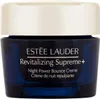 A close-up studio shot of an Estée Lauder Revitalizing Supreme+ Night Power Bounce Creme jar. Podgląd zdjęcia produktu