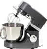 A gray stand mixer with a silver bowl and whisk attachment is shown against a white background. Produktbild-Vorschau