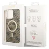 The image shows the packaging of a Guess iPhone 15 Pro back cover case, with the case itself visible through a window in the box. Anteprima dell’immagine prodotto