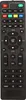 A close-up, top-down view of a black remote control with various buttons and labels. Produktbild-Vorschau