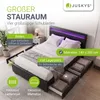 Juskys Polsterbett Lyon 140 x 200 cm mit Bettkasten, LED Produktbild-Vorschau 2