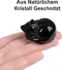 Katzenfigur aus Obsidian, Katzenstatue aus schwarzem Produktbild-Vorschau 5