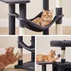 Katzenkratzbaum mit Hängematte, 143 cm, Cat Tree, Rauchgrau Produktbild-Vorschau 3