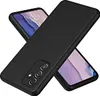 A black phone case is shown diagonally with two phones underneath it. Produktbild-Vorschau