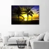 Leinwandbild palmen bei sonnenuntergang gelb 90x60 cm Feeby Produktbild-Vorschau 2