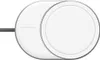 A top-down view of a white magnetic wireless charger with a gray rim and a dark gray cable. Anteprima dell’immagine prodotto