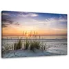 Leinwandbild sonnenuntergang am strand 100x70 cm Feeby lila Produktbild-Vorschau 1