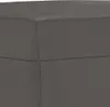 A close-up view of the corner of a gray upholstered ottoman. Náhľad obrázku produktu