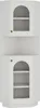 A white corner cabinet with two doors and glass fronts. Produktbild-Vorschau
