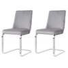 Two gray velvet dining chairs with silver metal legs are shown against a white background. Produktbild-Vorschau
