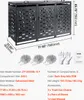 A three-compartment trash bin enclosure with dimensions and accessory details. Produktbild-Vorschau