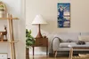 Wohnzimmer-Bild Leinwand Uhr Geräuschlos 30x60 Malerei Produktbild-Vorschau 3
