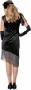 A woman is shown from the back wearing a black flapper-style dress. Produktbild-Vorschau