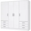 JONA Armoire 4 portes gris clair / blanc Voir les images du produit 1