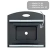 A dark gray wooden board with an oval cutout at the top and a rectangular opening in the center, designed for displaying picture cards. It has white strips along the top and bottom edges of the opening. Náhľad obrázku produktu