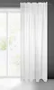 A white sheer curtain hangs in front of a window, with light filtering through the leaves outside. Produktbild-Vorschau