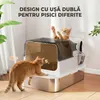 PawHut Katzenklo Edelstahl mit Deckel XXL Katzentoilette Produktbild-Vorschau 7