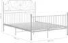 A white metal bed frame with dimensions indicated by measurement lines. Náhľad obrázku produktu