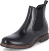 A black leather Chelsea boot is shown against a white background. Produktbild-Vorschau