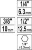 Sada adaptérov 3ks HEX 1/4, 3/8, 1/2 YT-04685 Náhľad obrázku produktu 9