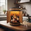 Minibar en fût de bois weeco fabriqué à la main, meuble bar Voir les images du produit 3