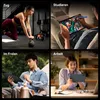 A collage of four images showing a tablet being used in different scenarios: working out, studying, outdoors, and working. Produktbild-Vorschau