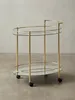 Design Servierwagen Gold 67x79 cm Mobile Mini Bar, Produktbild-Vorschau 4