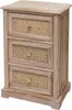 A wooden chest of drawers with rattan inserts on the drawer fronts. Podgląd zdjęcia produktu