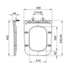 Technical drawing with dimensions of a toilet seat. Anteprima dell’immagine prodotto