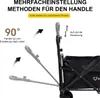 Diagram showing adjustable handle positions of a folding wagon. Produktbild-Vorschau