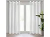 Two white sheer curtains hanging on a window. Produktbild-Vorschau