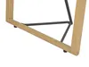A close-up view of the base of a table, showing the wooden legs and black metal supports. Podgląd zdjęcia produktu