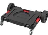 A black transport platform with wheels, on a white background. Produktbild-Vorschau