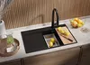 PRIMAGRAN Spülbecken Schwarz 78x50cm, Granitspüle 1 Becken Produktbild-Vorschau 2