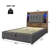 Lit rembourré 90 x 200 cm avec éclairage LED et port USB-C, Voir les images du produit 6