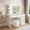 Make-up tafel MADA ELITE met spiegel en verlichting – Wit, Productafbeelding-voorbeeld 1