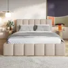 A bedroom scene featuring a bed with bedding and pillows, flanked by nightstands with lamps and decor. Produktbild-Vorschau