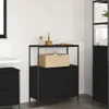 vidaXL Badschrank mit Regalen Schwarz Eichen-Optik Produktbild-Vorschau 2