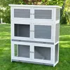 Hasenstall Schnuffi  grau weiss 114 x 42 x 101 cm Produktbild-Vorschau 1