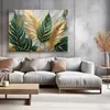 Toile Botanique Glamour Marbre Or 120x80 Feeby Or image Voir les images du produit 2