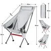 (Grau) Outdoor-Campingstuhl mit hoher Rückenlehne Produktbild-Vorschau 2