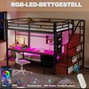 Merax Etagenbett 140x200 & 90x200cm, Metall-Hochbett mit Produktbild-Vorschau 5